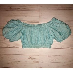 Striped off the shoulder top